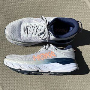 Hoka One One Bondi 7 Running Shoe in LRBI Gray Blue Women’s US 10 EUC